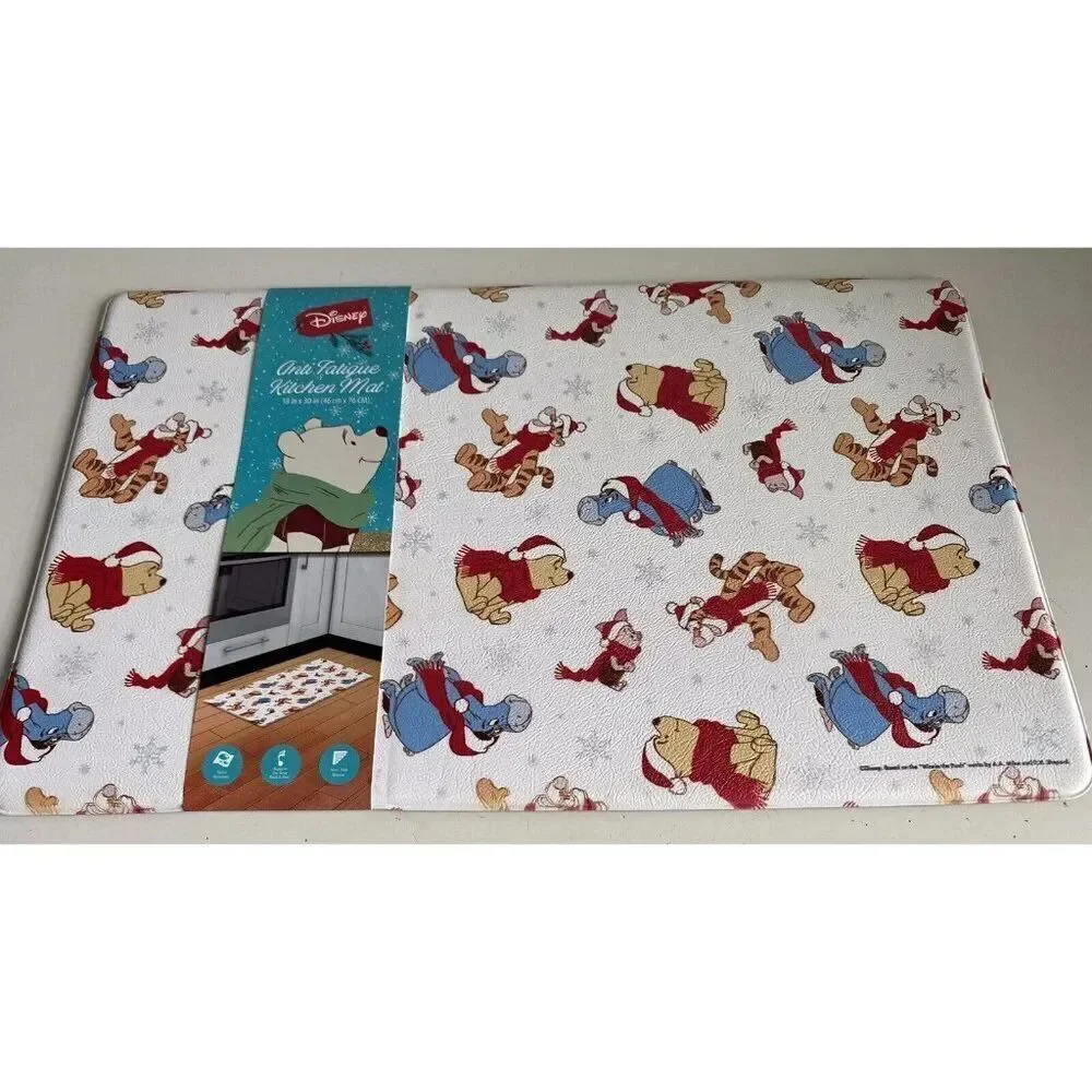 Disney Winnie The Pooh & Friends Anti Fatigue Kitchen Mat Rug 18”x30”‎ Christmas